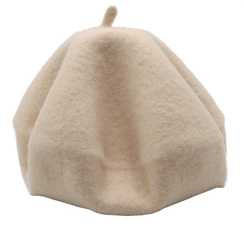 Wheebo Wool Beret Hat,Solid Color French Style Winter Warm Cap for Women Girls (Beige) - Image 5